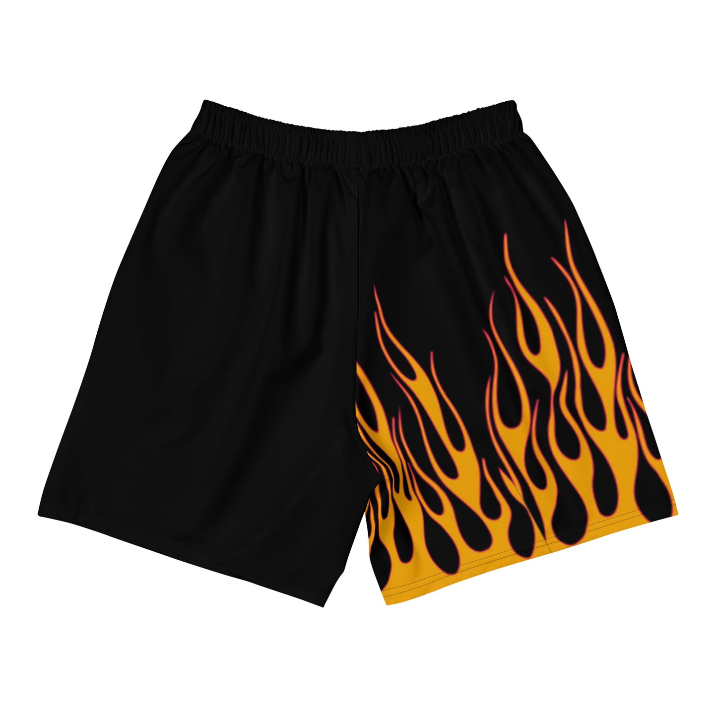 MMA MASTERS Men's Athletic Long Black Flame Shorts
