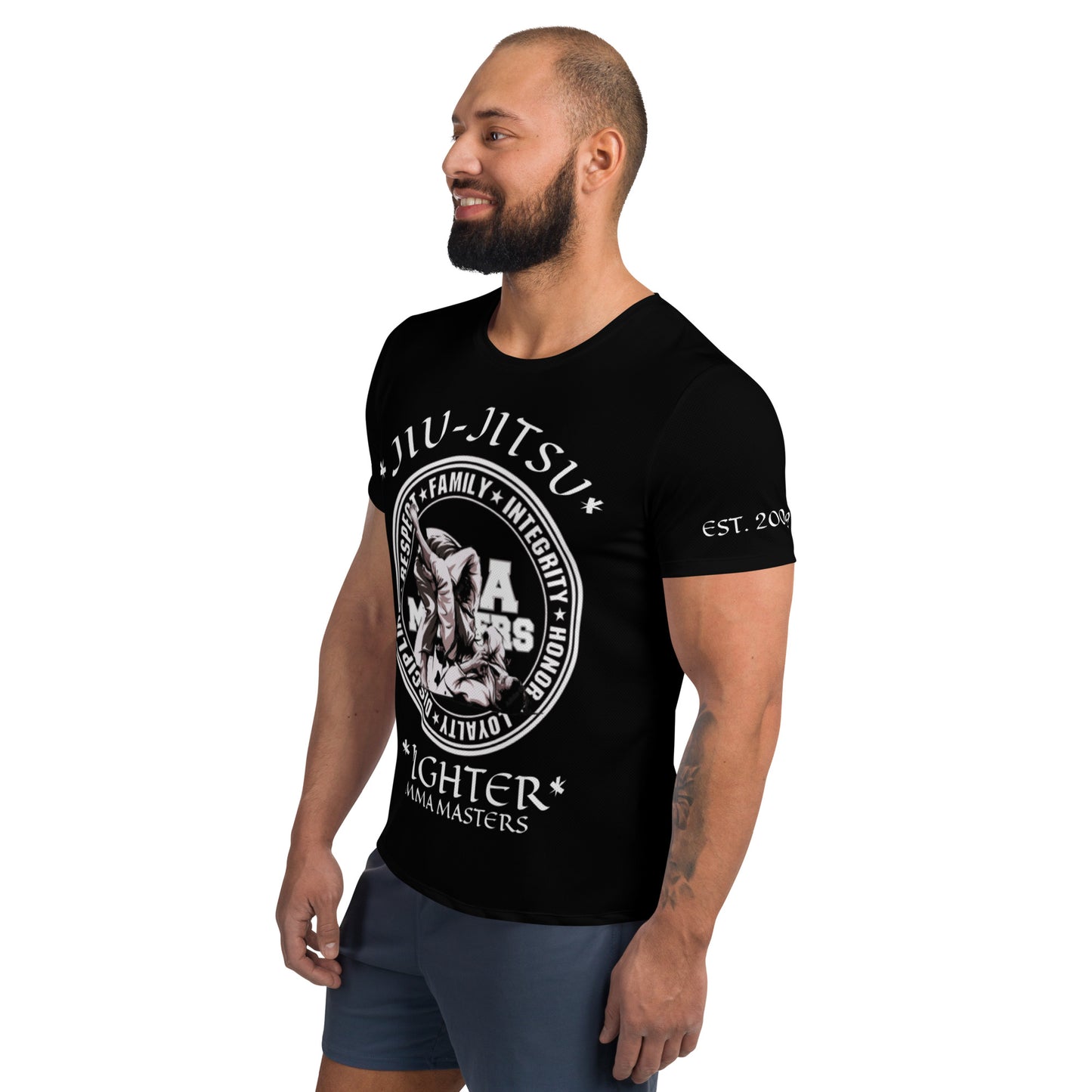 MMA MASTERS Jiu-Jitsu Fighter Men's Athletic T-shirt