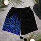 MMA MASTERS Men's Athletic Long Shorts Blue Flames