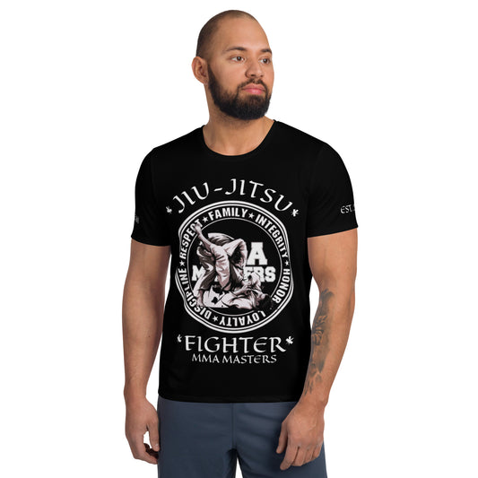 MMA MASTERS Jiu-Jitsu Fighter Men's Athletic T-shirt